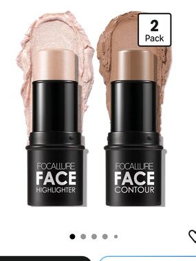 Focallure Dual Face Highlighter & Contour Stick - Pink Champagne & Warm Brown